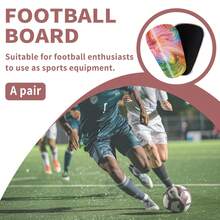 1双迷你不对称水彩足球护腿板，成人套穿式护腿器 - 加厚耐用迷你足球护腿板，适合所有季节 - 彩色 - 查看 3