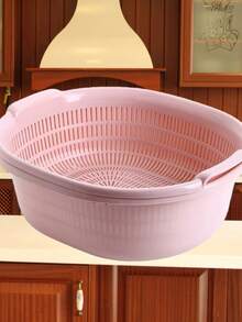 1 pièce Panier-filtre à double couche grande capacité et égouttoir durable - parfait pour le nettoyage des fruits, légumes et riz - idéal pour les paniers d'égouttage de cuisine et les restaurants - Multicolore - Voir 7