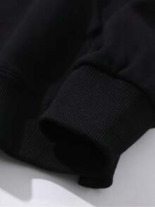 Hermosa Sudadera con Estampado Roto - Manga Larga, Tejido de Punto, Ajuste Holgado, Talla Completa, Estampado de Moda, Perfecta para Salidas Casuales y Uso Diario, Negro, Blanco, Rojo, Gris, Azul Marino - Negro - Ver 6