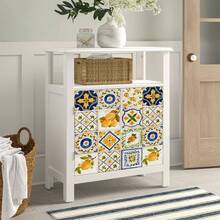 12pcs Bohemian Floral Ceramic Tile Stickers, Self-Adhesive PVC Stickers For Kitchen Backsplash, Bathroom And Stair Walls - Easy To Apply And Remove, 10/15/20cm*12pcs - Multicolor - View 7