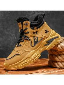 Men's New Casual Sports Winter Warm Plush High-Top Boots, Versatile Boots