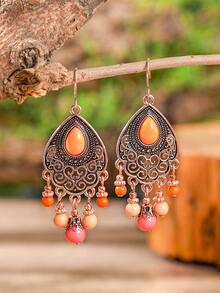 TopHanqi Bohemian Geo Decor Bead Drop Earrings - Multicolor - View 11