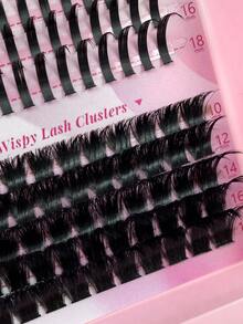 235pcs D Curl Lashes Clusters Kit Bottom Lashes With Spikes 120D Cluster Eyelash Extensions Kit 10-18mm Volume Manga DIY Individual Strips Lashes Thick With Lash Bond And Seal Tweezer DIY At Home(Bottom Lash, Spiky Lash, 120D Individual Lash) - 黑色 - 查看 7