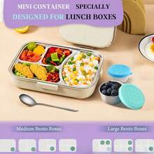 2/4/6/8pcs Reusable Stainless Steel Salad Dressing/Sauce Containers With Leak-Proof Silicone Lids, Suitable For Lunch Box, Work, School, Picnic, Travel, Christmas Party, Study Supplies - Multicolor - View 4