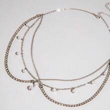 1pc Bohemia Headband Shell Crystal Hair Jewelry Women Metal Head Chain Headpiece For Party (Handmade Chains Are Cut According To Size, With Varying Numbers Of Rhinestones And Shells )