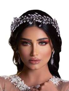 1 pieza Diadema de lujo con rhinestones, versátil para uso diario, novia de boda, citas, fiestas de cumpleaños, sesiones de fotos, adecuada para múltiples ocasiones como accesorios del Día de San Valentín - A - Ver 9