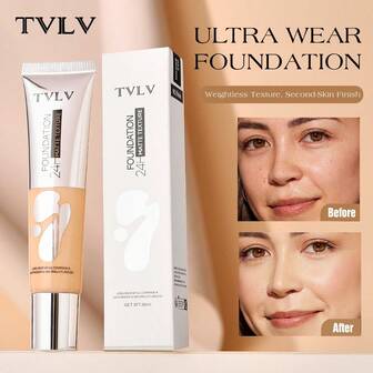 Base de maquillaje líquida mate de cobertura total, base de maquillaje líquida suave mate sin imperfecciones con control de aceite 24 horas, correctora y base de maquillaje para todo tipo de piel