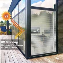 1pc Frosted Window Privacy Film Sun Blocking Frosted Glass Window Film Static Cling Window Covering Non Adhesive Glass Sticker For Home Office Bathroom Kids Study Stripe Patterns - Multicolor - View 24
