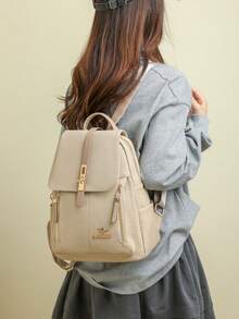 Anti-Theft PU Leather Backpack, Women's Wallet, Multifunctional Fashion Everyday Bag, Lightweight Travel Bag With Multiple Pockets, Large Capacity Minimalist Backpack, Convenient Backpack, Suitable For Students, Nurses, Teachers, Business Professionals, Travel, Commuting, Shopping, Office, Dating, Hiking, Training, Work, Birthday Gift, Holiday Gift, Backpack - Multicolor - View 5