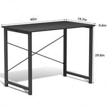 JIONJOY 40" Computer Desk - X-Shaped Reinforced Home Office Writing Table, Modern Simple Style - 黑色 - 查看 3