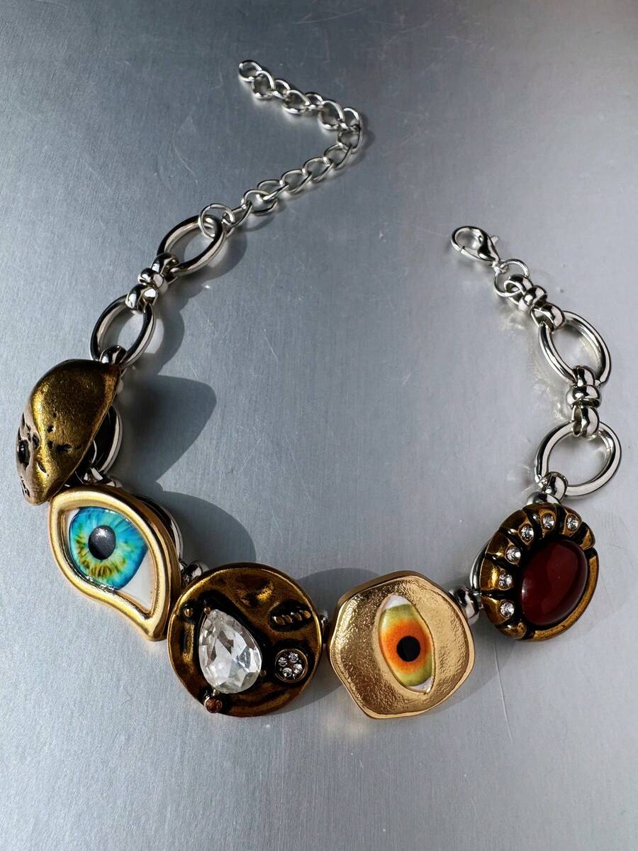 1 chiếc vòng tay nút hình dạng bất thường phong cách INS độc đáo thời trang, đa năng dành cho phụ nữ đeo vào các ngày lễ, tiệc tùng, ngày thường, khiêu vũ, lễ hội âm nhạc - Nhiều màu - Xem 1