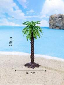 نخلة جوز الهند الصغيرة المحاكية للمناظر الطبيعية، نموذج منظر طبيعي لطاولة الشاطئ، نباتات نخلة جوز الهند المزدوجة لديكور الكتب، اكسسوارات صغيرة للزينة، حوض السمك، ديكورات حديقة خارجية