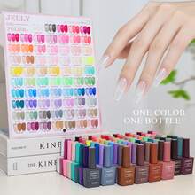 1 Bottle 15ml Milky Jelly Nude Color Gel Nail Polish, Transparent, Translucent Pink Gel Manicure Set, Suitable For Nail Salons And DIY Home Manicure, 58 Colors Gel Nail Polish Nails - Multicolor - View 6