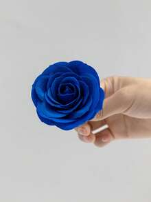 MEHELANY 25支/盒皇家蓝香味人造玫瑰，玫瑰花头，礼盒包装，情人节鲜花，永生玫瑰，永恒粉玫瑰，纸板包装，完美适用于妻子/女友生日、周年纪念日、情人节鲜花、DIY礼物、情人节婚礼、家居装饰、手工玫瑰 - 寶藍色 - 查看 6