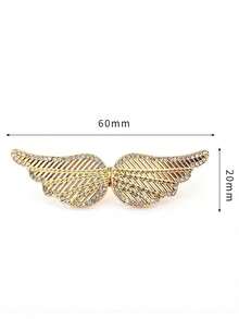 2pcs Shiny Wing Shaped Metal Alloy Adjustable Waist Belt Buckle, Detachable And No Nail Needed, High Quality Cinching Buckle For Jeans, Skirts, Pants And Other Accessories, Suitable For Women And Female Students - Gold - View 6