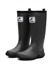 1双男士柔软可折叠便携高筒雨靴，PVC防水材质，适合户外通勤和雨季穿着