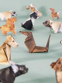 1 Set DIY Origami Animal Craft Kit & S - Step-By-Step Book With Pre-Cut Foldable Paper To Make Cats, Dogs, Dinosaurs, Rabbits, Birds - All Ages Art Activity, Party Supplies & Christmas Gifts (No Glue/Easy Assembly)