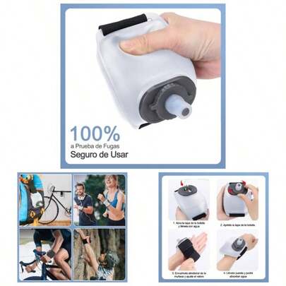 2pk Botella de agua deportiva de silicona ajustable, Botella de agua deportiva porttil de 200 ml, Manos libres, Adecuado para correr, escalar rocas, andar en bicicleta y otros deportes. Naranja+Blanco