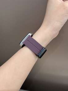 1pc Men's Women's Sports Breathable Silicone Magnetic Watch Band, Compatible With Huawei Smart Watch/Band Fit 1/Fit 2/Fit 3/Fit 4/4Pro/Fit 5 Wristband - Purple - View 5