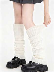 1 Pair Solid Leg Warmers - Warm Women's Winter Socks For Christmas Parties & Casual Outfits - 彩色 - 查看 1