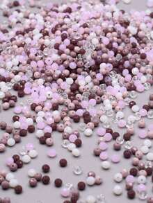 200pcs 4mm  Mix Purple  Pink Color Round Glass Loose Beads For Jewelry Making Necklace Accessories - Multicolor - View 4