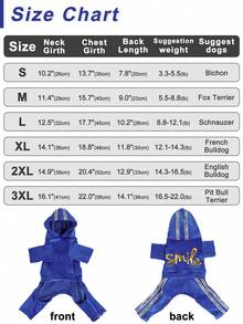 透气天鹅绒舒适柔软轻便狗狗服装，印有醒目的“微笑”标语，个性化包装的狗狗服装 - 寶藍色 - 查看 7