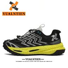 Letter Print Lace-Up Outdoor Hiking Trekking Shoes, Unisex Classic Retro Lightweight Stable Sports Running Sneakers - Silver - View 7