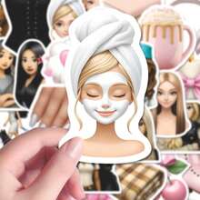 95pcs Waterproof Vinyl Fitness Girl Stickers, Weightlifting Themed, Suitable For Water Bottles And Laptops, Fitness Gift For Women And Mothers - Multicolor - View 3