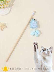 1pc Pet Cat Toy/Teaser Wand, Cute Turtle Shaped, With Bell, Adjustable String Length, Self-Entertainment Cat Toy - Turtle Cat Toy - View 5