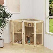 PawHut Wooden Hamster Cage, Small Animal House With 4 Levels, Feeding Station, Swing, Ramp, Hutches, Guinea Pig Cage For Dwarf And Hamsters, 115 X 69.5 X 79 Cm (See Site) - 1 - View 2