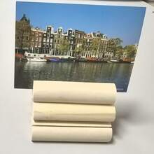 10pcs Rustic Wooden Card Holders, Name Card Stands, Wedding & Event Table Number Holders, Pine Wood Memo Clip, Photo Clip Decor Accessories - Apricot - View 4