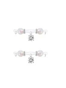 2件装性感心形水晶吊坠假乳环，乳贴饰品，适合女性日常佩戴