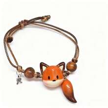 Cute Little Fox Bracelet, Creative, Versatile, Unique Design, High-Value Hand-Woven Rope Bracelet/Jewelry. - Vòng tay cáo - Xem 5