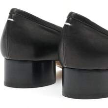 KOKOMOMO Black Split Toe Ballet Heels For Women Japanese Tabi Shoes Cylindrical Low Heels Pumps Chunky Block Heel Office Wedding Party Dress Shoes 12 INCHChristmas - Đen có nơ - Xem 7
