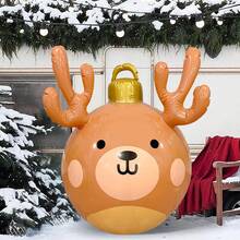 1pc Outdoor Christmas Decoration Ball, Suitable For Yard And Pool Decor, Creates Holiday Atmosphere For Parties, Inflatable Reindeer Horn Christmas Balloon
