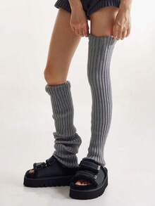 1 Pair Solid Leg Warmers - Warm Women's Winter Socks For Christmas Parties & Casual Outfits - 彩色 - 查看 7
