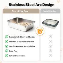 2-Pack Jumbo Cat Litter Box For Large Cats, Stainless Steel With Odor-Proof Design - Extra Large Enclosed Litter Pan, Durable & Easy To Clean, Perfect Christmas Gift For Cat Owners - 2 - Xem 9