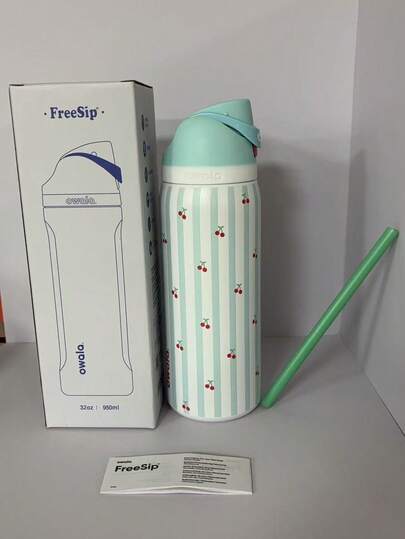 New Outdoor Straight Stainless Steel Tumbler, Floral Pattern, Multi-Color Options, Press Design, Minimalist & Fashionable, Efficient For Students & Car Use