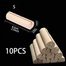 10pcs Rustic Wooden Card Holders, Name Card Stands, Wedding & Event Table Number Holders, Pine Wood Memo Clip, Photo Clip Decor Accessories - Apricot - View 9