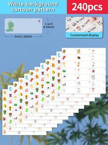 Customized 30/60/120/240/360/480pcs Transparent Waterproof Name Labels - White/Clear/Holographic/Rainbow Customized Stickers, Various Sizes Of Labels, Customizable Text,Office Decor