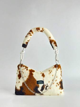 Tie Dye Plush Shoulder Armpit Bag, A Luxurious Women's Shoulder Plush Bag Square Bag That Is Charming, Elegant, Fashionable, And Elegant. It Is Suitable For Women's Daily Commuting Or Gatherings, Weddings, Dances, Dinners/Banquet Dates, And Can Be Paired With Dresses, Formal Wear, Holiday Dresses, Birthday Dresses, Casual Dresses, Yoga Dresses