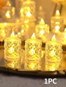 24 velas LED sin llama con efecto de llama parpadeante, incluyen baterías, velas de té para Navidad, árbol de Navidad, Pascua, boda, fiesta de boda (amarillo)