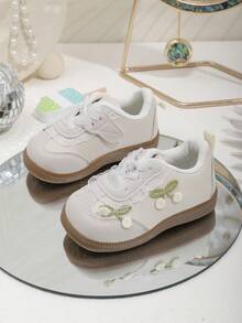 1 Pair Spring/Autumn Low-Top Casual Shoes For Children, Soft & Comfortable Infant/Toddler Walking Shoes - Beige - View 2