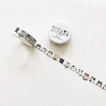 1 Stück süße Katzen dekorative Washi Tape, Kawaii Scrapbooking Masking Tape für Planer, Tagebuch, DIY Dekoration, rückstandslos abziehbar - Schwarz und Weiss - Übersicht 9