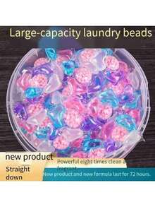 50 件/包 5 合 1 洗衣粉胶囊，浓缩香味型织物柔顺剂，持久香味的去污剂，强力清洁洗衣液珠，植物香味，适用于家庭