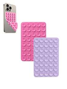 1 件、40 件经典硅胶吸盘双面手持自拍杆和支架、多功能粘性手机支架、可重复使用的粘性垫，用于手机支架或握把、用于自拍、视频等 - 易粘贴、易清洁、适用于 和 Android - 非常适合淋浴、视频录制和摄影，兼容 、Android 手机，生日、家人、朋友的礼物手机配件 - 彩色 - 查看 48