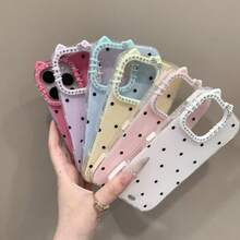 新商品 かわいい  キラキラ  猫耳 韓国  スマホケース 水玉  人気 携帯ケース 耐衝撃 落下防止 高級感  スマホケース iPhone17/17pro/17promax/16/16pro/16promax/15/15pro/15promax/14/14pro/14promax/13/13pro/13promax/12/11ケース対応  全機種 スタンド 全体保護 携帯電話ケース - ピンク - チェックする 2