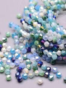 200pcs 4mm Blue Mixed Color Loose Beads - Multicolor - View 4
