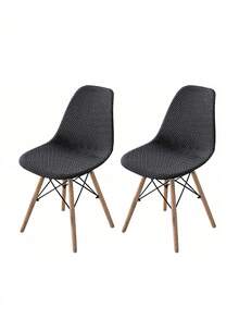 1pc/2pcs/4pcs Abstract Plaid Pattern Chair Cover, Full Wrap Around Slipcover, Universal Home, Dining Chair Cover, All Season, Wear-Resistant Anti-Dirty Anti-Cat Scratch, Thickened, Dustproof, High Elasticity Chair Cover - Black - View 12