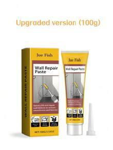 JUE FISH Wall Repair Set - Quick Installation Drywall Repair Agent, Hole And Crack Filler, Sticky Gypsum Wall Repair Agent, White, Easy To Use For Home Repairs, Wall Damage, Scratches, Dents, Cracks, Nail Holes Repair Wall Paste.